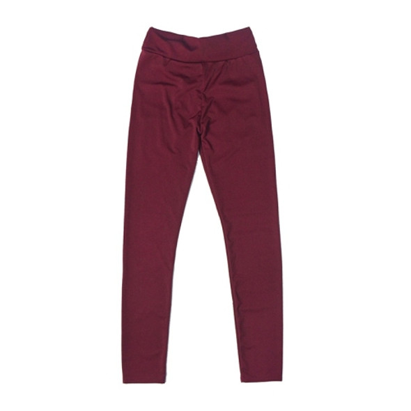 Elastic Movement Folds Bottoming Yoga Pants (Color:Wine Red Size:L)