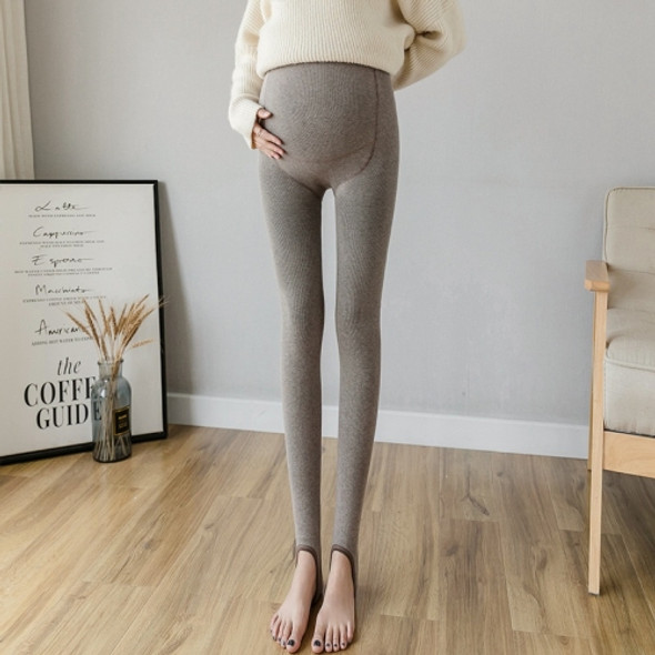 Step Foot Outer Wear Plus Velvet Leggings Pregnant Women(Color:Light Coffee Size:One Size)