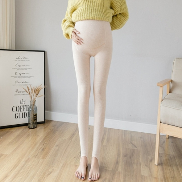 Step Foot Outer Wear Plus Velvet Leggings Pregnant Women(Color:Flesh Color Size:One Size)
