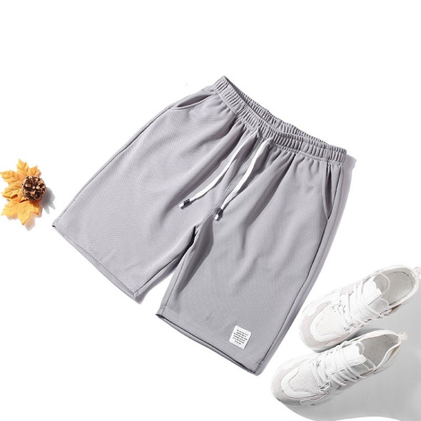 Men Casual Loose Shorts (Color:Light Grey Size:4XL)