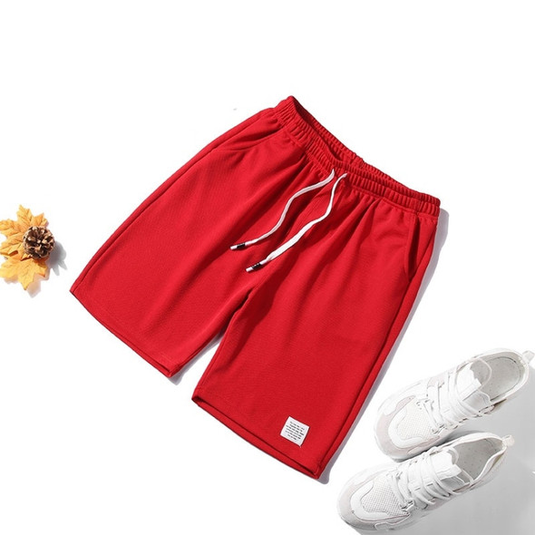 Men Casual Loose Shorts (Color:Red Size:L)