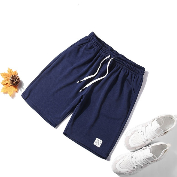 Men Casual Loose Shorts (Color:Dark Blue Size:XXL)