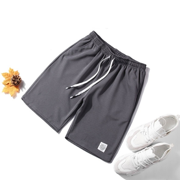 Men Casual Loose Shorts (Color:Dark Gray Size:M)