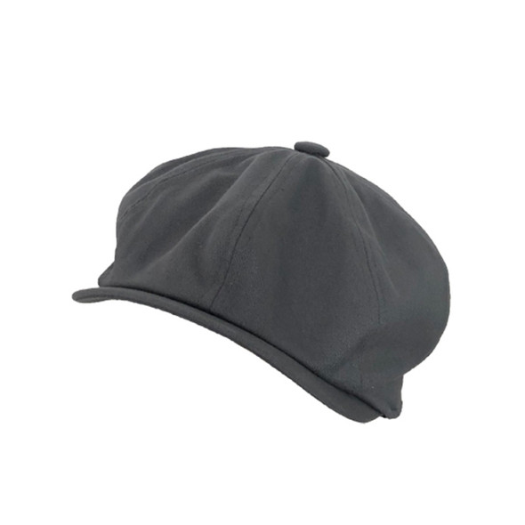 Britishretro Newsboy Cap Beret Octagonal Cap, Size: M(Dark Gray)