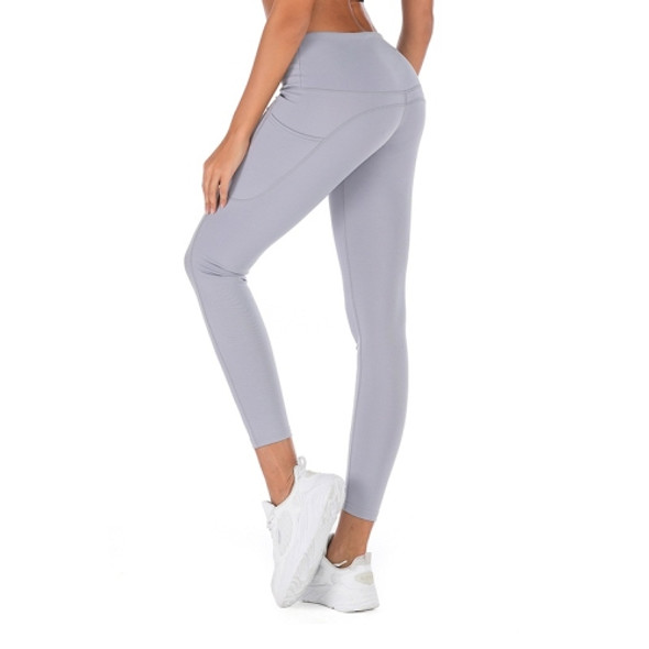 Tight Movement Yoga Pants (Color:Light Grey Size:XL)
