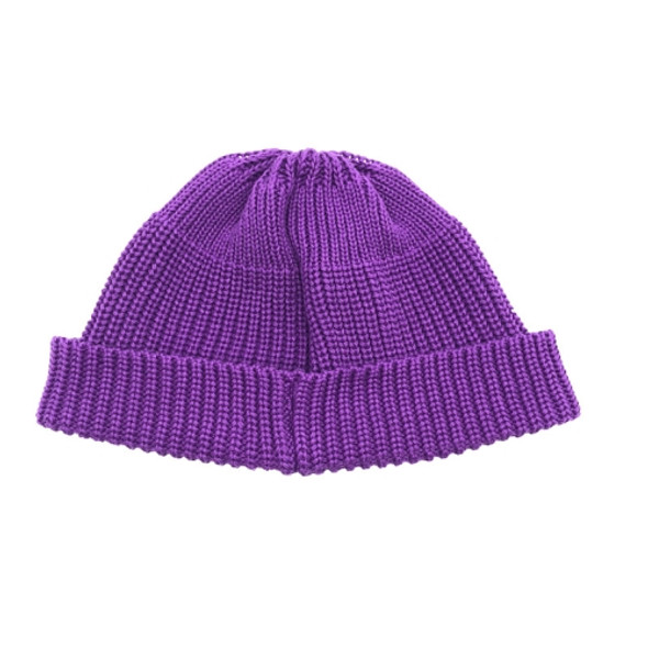 A21 Short Beanie Retro Hip Hop Knitted Cap, Size:One Size(Purple)