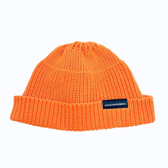 A21 Short Beanie Retro Hip Hop Knitted Cap, Size:One Size(Orange)