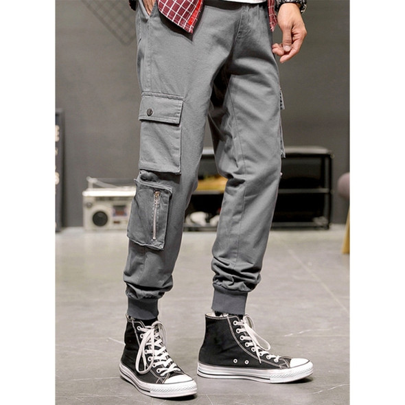 Loose Cargo Pants Casual Pants Slim Pants Legs Closed (Color:Grey Size:XXXXXXL)