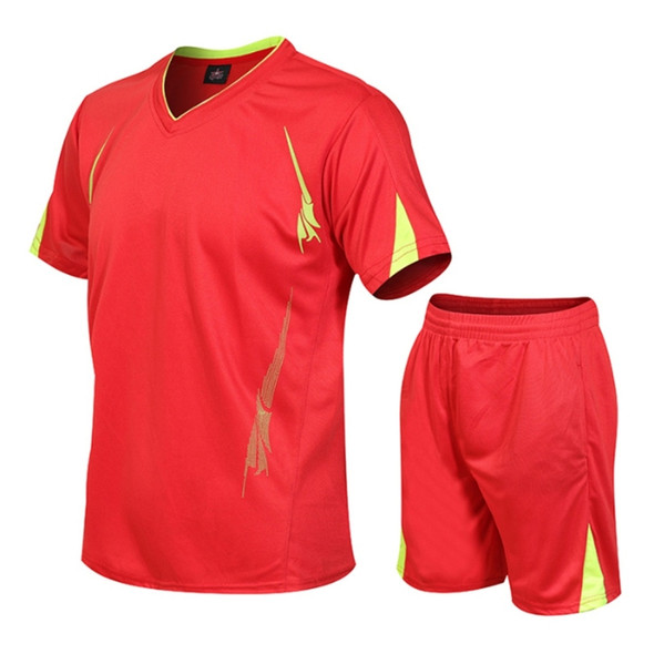 Men Running Fitness Sports Suit Quick-drying Clothes (Color:Red Size:XXXXXL)