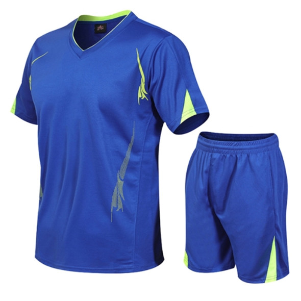 Men Running Fitness Sports Suit Quick-drying Clothes (Color:Blue Size:XXXXL)