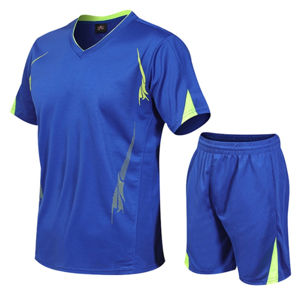 Men Running Fitness Sports Suit Quick-drying Clothes (Color:Blue Size:XL)