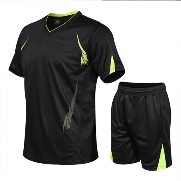Men Running Fitness Sports Suit Quick-drying Clothes (Color:Black Size:M)