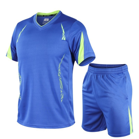 Men Running Fitness Sports Suit Quick-drying Clothes (Color:Blue Size:XXXXXL)