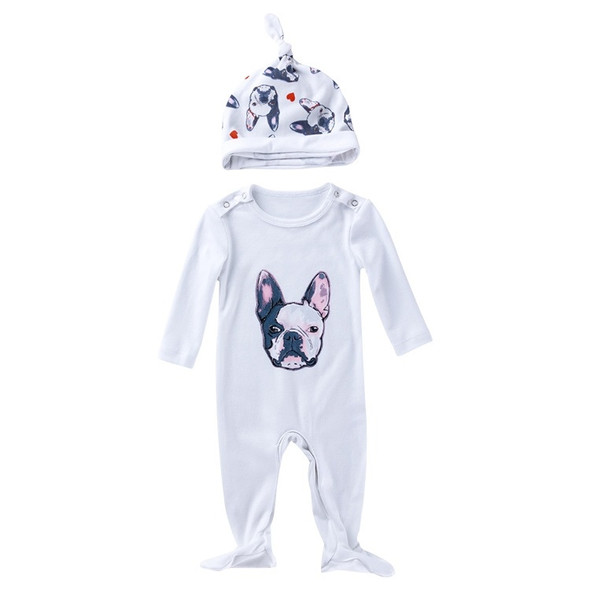 Baby Long Sleeve Printed One-piece Suit (Color:Pug Size:59)