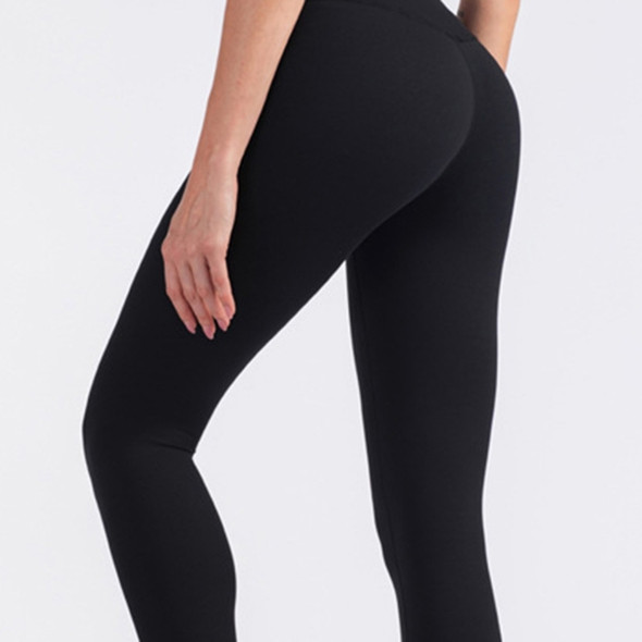 One Piece Sports Fitness Pants Without Embarrassment Line (Color:Black Size:XL)