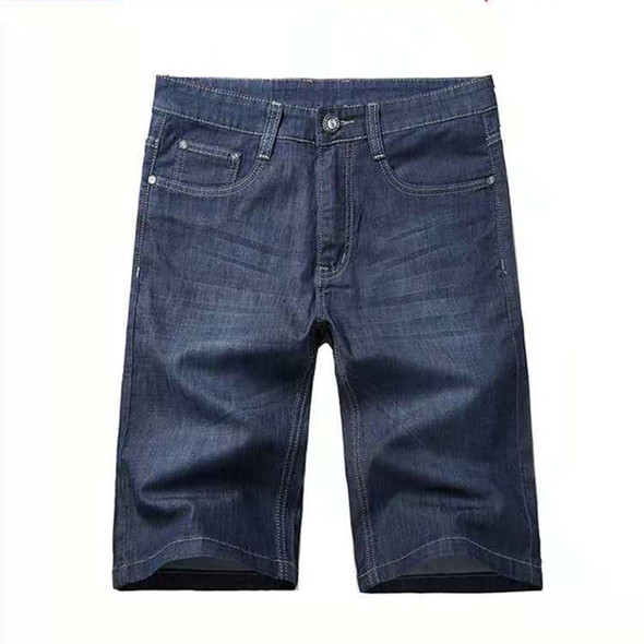 Solid Color Comfortable Thin Casual Shorts Cropped Pants (Color:Dark Blue Size:52)