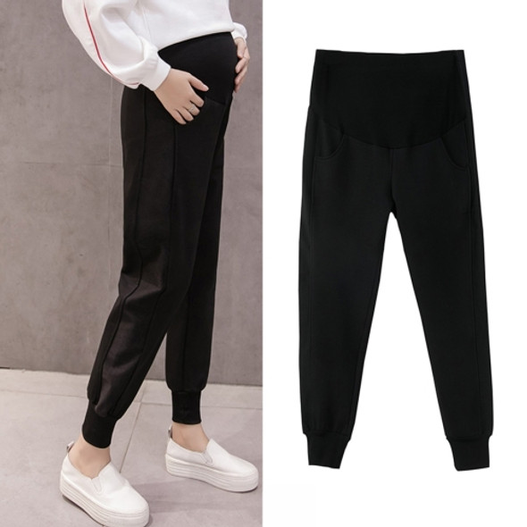Fashion Sweatpants, Trendy Mothers, Leggings, Autumn Outer Wear Trousers, Thin Autumn Clothes (Color:Short Feet Black Size:XXL)