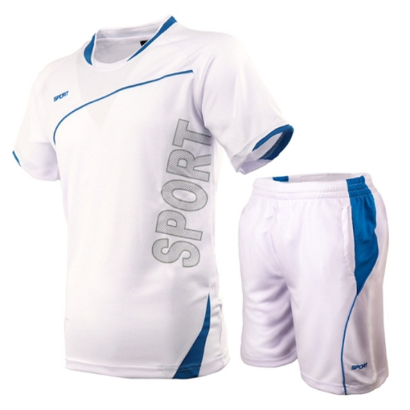 Men Loose Leisure Sports Fitness Suit Quick-drying Clothes (Color:White Size:XXXXL)