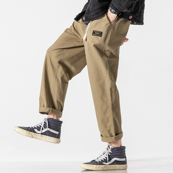 Spring and Autumn Loose Casual Cropped Trousers Cargo Pants for Men, with Detachable Belt (Color:0534 Green Size:XL)