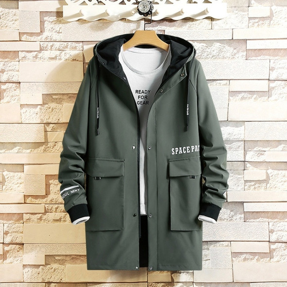 Fashion Casual Style Loose Frock Coat (Color:Green Size:XXXXXXL)