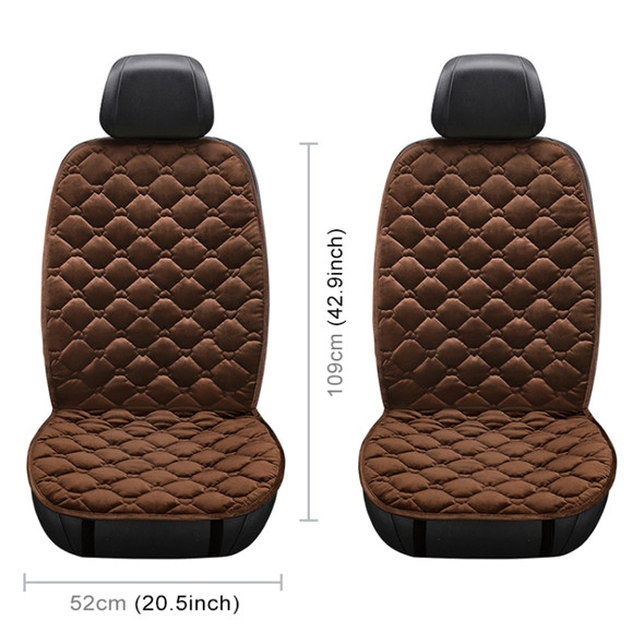 Car 12V Front Seat Heater Cushion Warmer Cover Winter Heated Warm, Double Seat (Coffee)