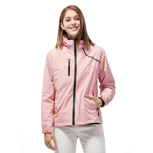 Ladys Outdoor Sports Single Layer Stormsuit Wear Resistant Breathable Waterproof Windproof Couple Mountaineering Suit (Color:Pink Size:XXXL)