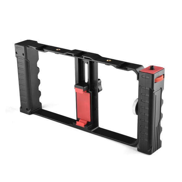 YELANGU PC02A Vlogging Live Broadcast Plastic Cage Video Rig Filmmaking Stabilizer Bracket for iPhone, Galaxy, Huawei, Xiaomi, HTC, LG, Google, and Other Smartphones(Black)