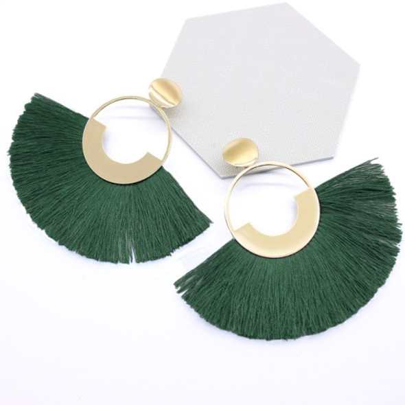 Bohemia Women Round Resin Tassel Earrings(green)