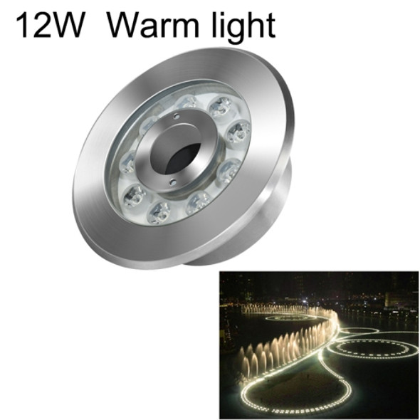 12W Landscape Ring LED Stainless Steel Underwater Fountain Light(Warm Light)