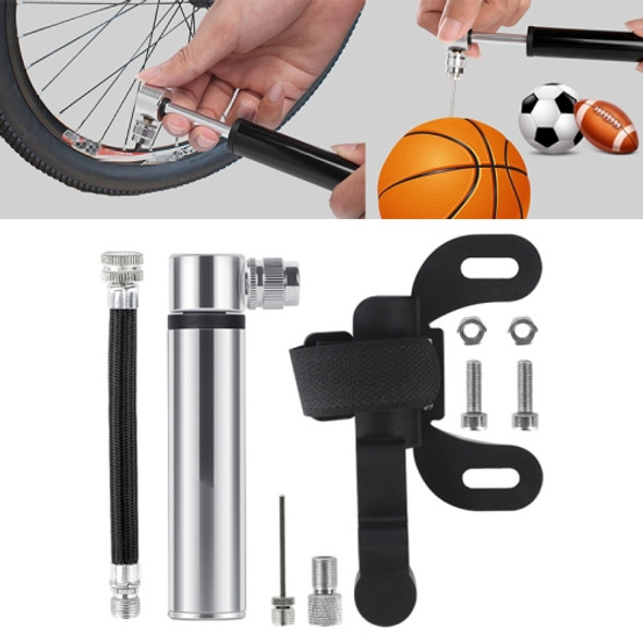 Manual Mini Portable Bicycle Aluminum Alloy Pump (Silver)