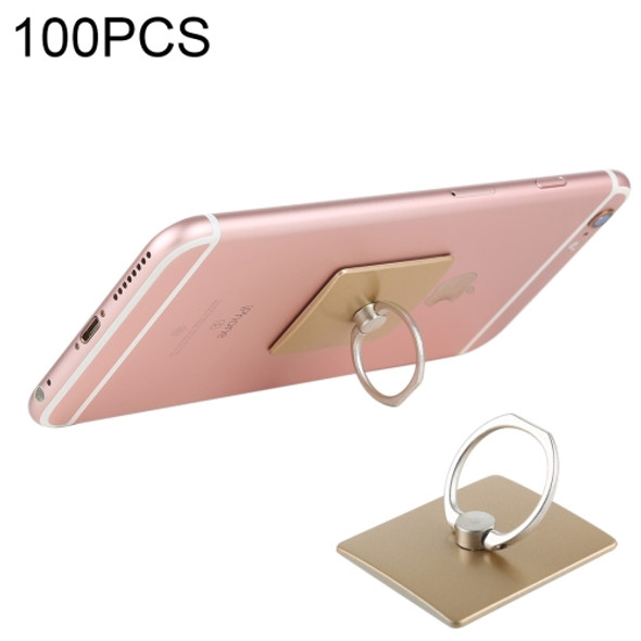 100 PCS Universal Finger Ring Mobile Phone Holder Stand, For iPad, iPhone, Galaxy, Huawei, Xiaomi, LG, HTC and Other Smart Phones(Gold)