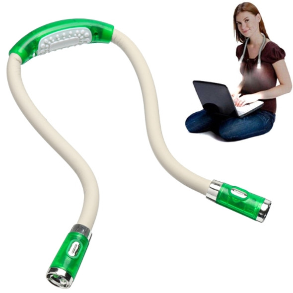 Portable U-shaped LED Flexible Handsfree Hug Neck Reading Book Lamp Torch(Green)