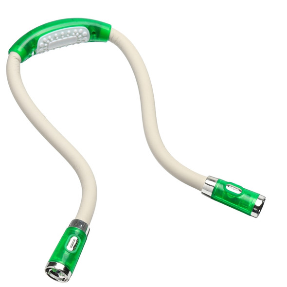 Portable U-shaped LED Flexible Handsfree Hug Neck Reading Book Lamp Torch(Green)