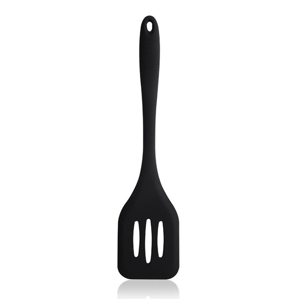 3 PCS One-piece High Temperature Resistant Silicone Non-stick Spatula Kitchen Kitchenware Leak Shovel(Black)