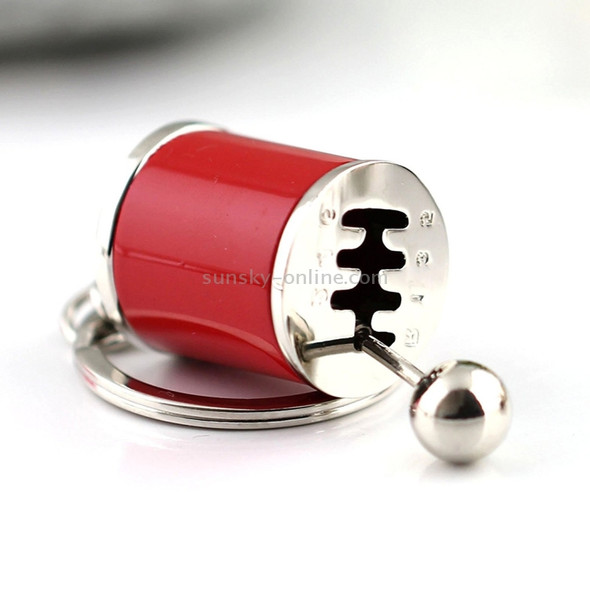 Six-speed Manual Shift Gear Keychain Key Ring Holder(Red)