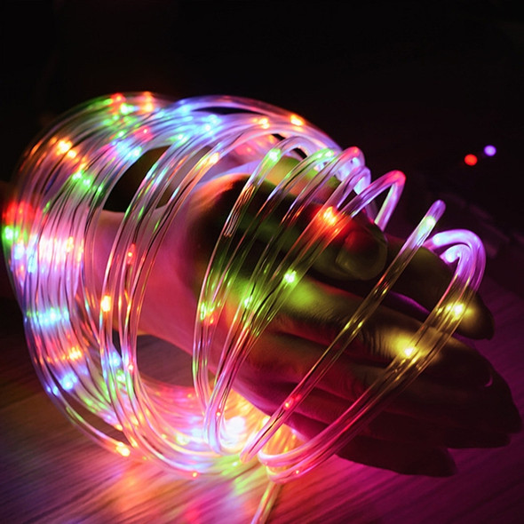 Holiday Party Decoration Tube String Lights LED Garden Decoration Casing Light with Remote Control, Spec: 7m 50 LEDs Battery Powered(Color Light)