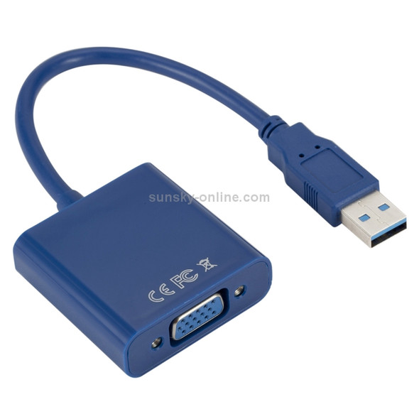 External Graphics Card Converter Cable USB3.0 to VGA, Resolution: 1080P(Blue)