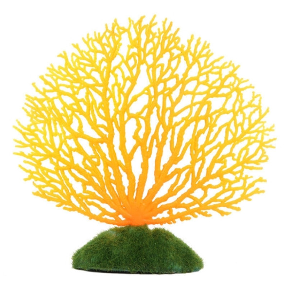 2 PCS Aquarium Decorative Silicone Fake Coral Fish Tank Artificial Plant Decorative(Orange)