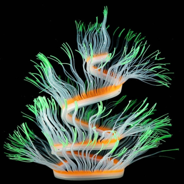Aquarium Fish Tank Landscaping Decoration Silica Gel Simulation Software Coral Fluorescent Anemone, Size: 75cm(Green)