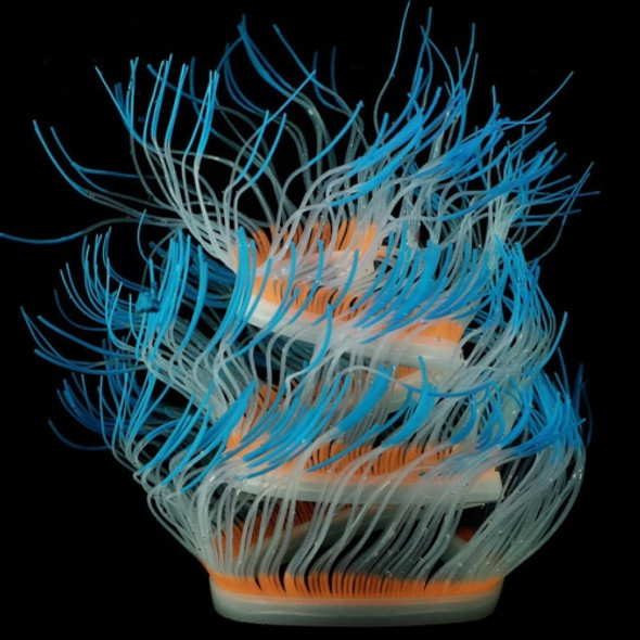 Aquarium Fish Tank Landscaping Decoration Silica Gel Simulation Software Coral Fluorescent Anemone, Size: 75cm(Blue)