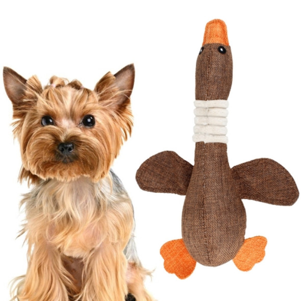 2 PCS Long Animal Wild Goose Vocal Bite Resistant Dog Toy Plush Molar Dog Supplies, Specification: Brown