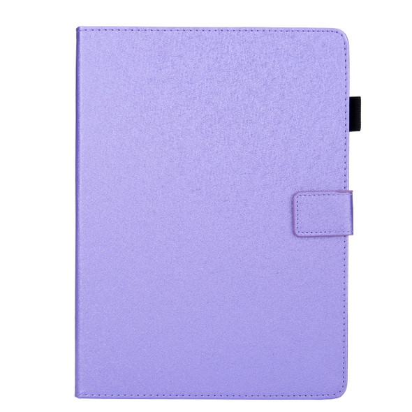 Hair Silky Texture Solid Color Horizontal Flip Leather Case with Holder & Card Slots & Photo Frame & Anti-Skid Strip For iPad 9.7 2018 / 2017(Purple)