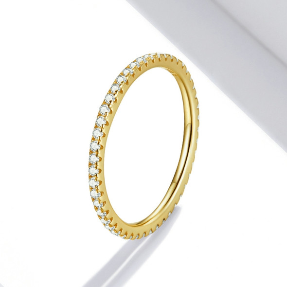 S925 Sterling Silver Fashion Wizard Diamond Women Ring, Size:6(Gold)