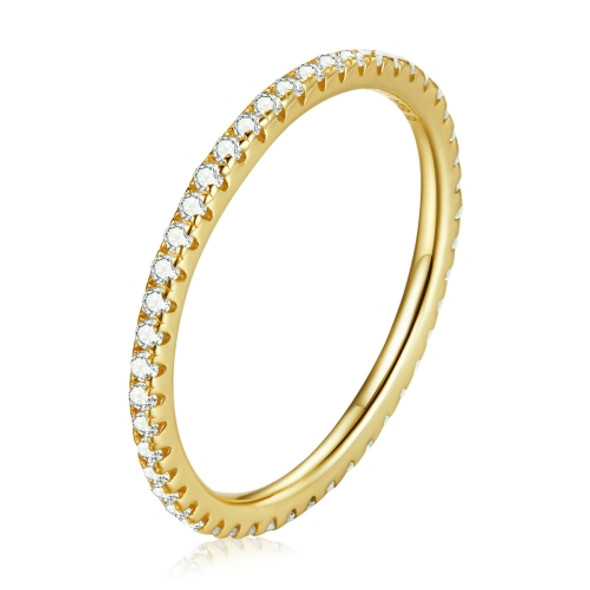 S925 Sterling Silver Fashion Wizard Diamond Women Ring, Size:8(Gold)