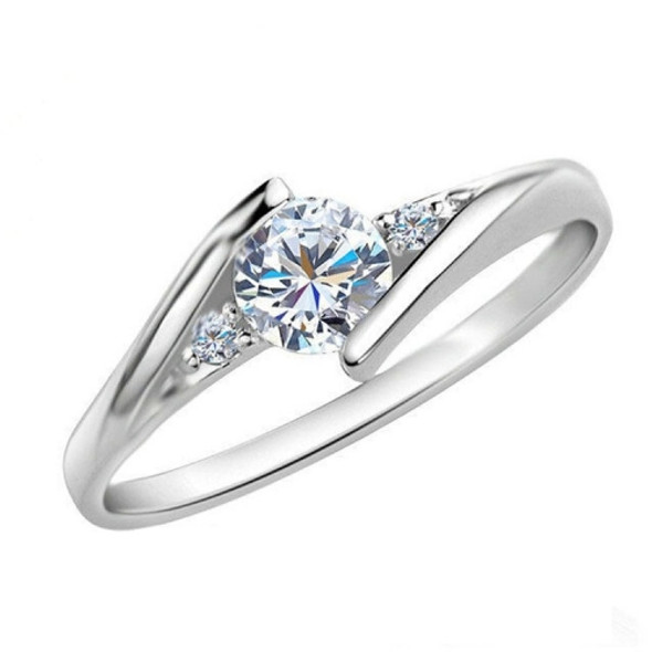3 PCS Women Fashion Simple Electroplating Diamond Ring, Size: 6 US Size(Copper Plated Platinum)