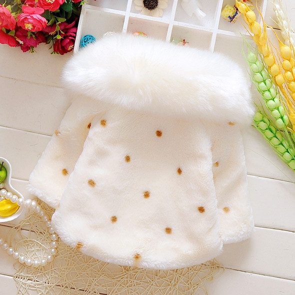 Girls Cloak Thickened Warm Cloak (Color:White Size:80)