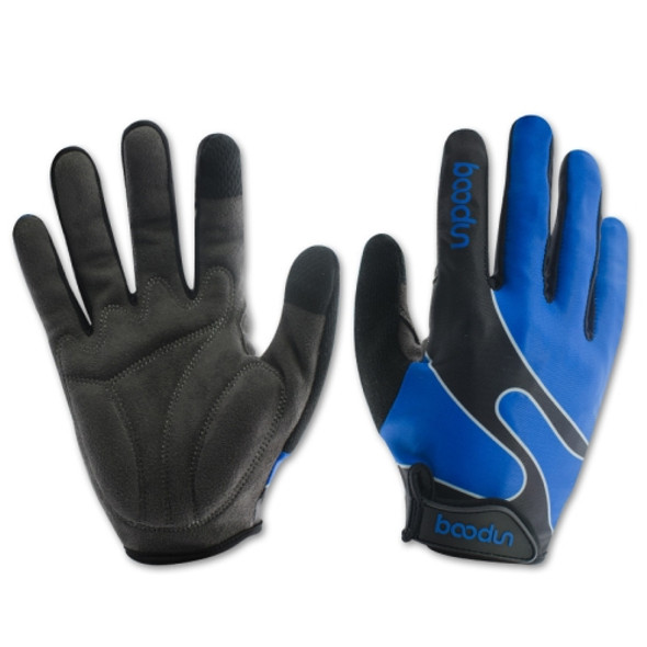 Boodun Bicycle Gloves Long Finger Cycling Glove Sports Outdoor Elastic Touch Screen Gloves, Size: XL(Blue)