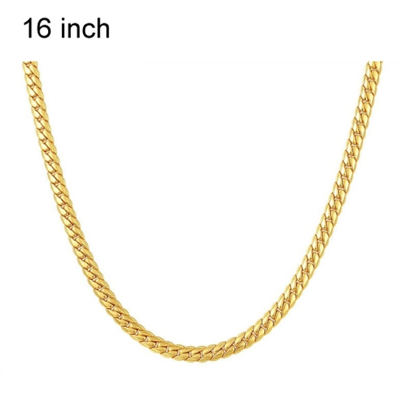2 PCS 5mm Full Sideways Gold Plated Necklace Fashion Jewelry, Specification: 16 inch (40cm)