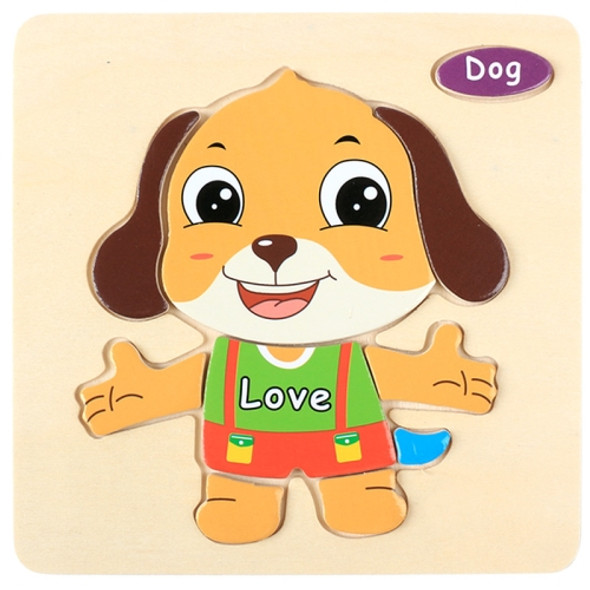 5 PCS Children Wooden 3D Puzzle Baby Educational Early Education Toys(Puppy)