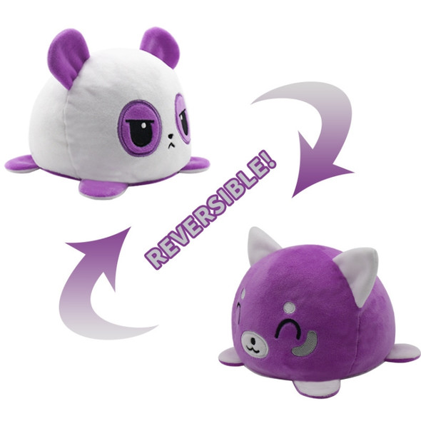 2 PCS Cute Plush Flip Toy Double-Sided Doll(Purple Panda)